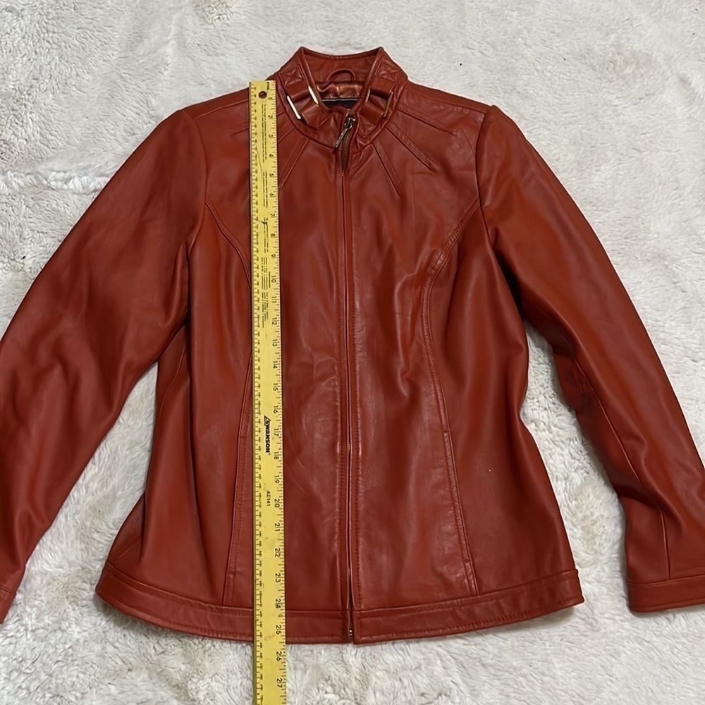 Bradley bayou Womens Genuine leather brown / orange  jacket Womens size … - Picture 7 of 8